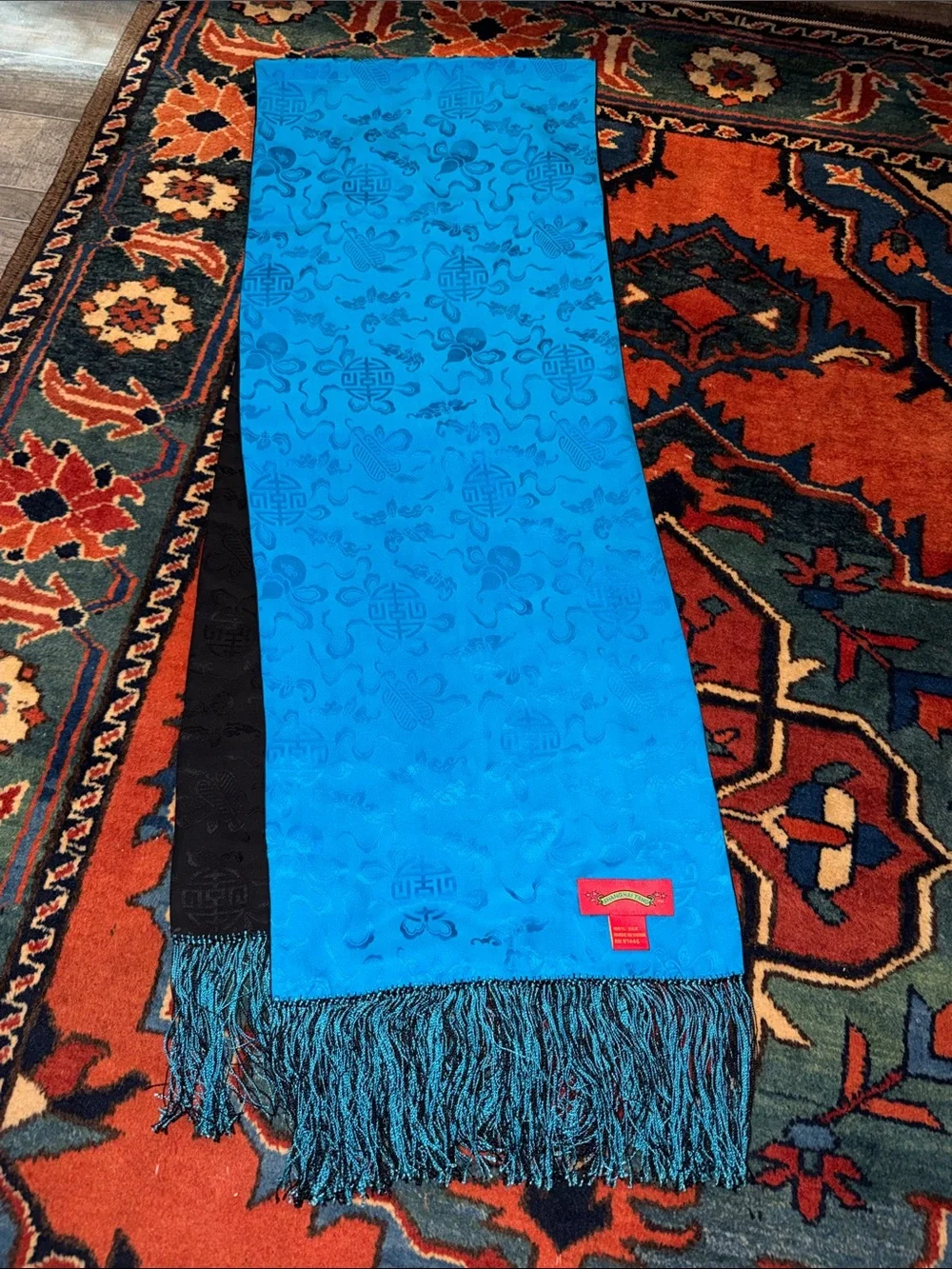 Shanghai Tang 100% Silk luxurious reversible scarf